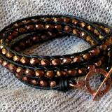 Copper Crystal Triple Wrap Bracelet