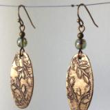 Etched Brass and Glass Earrings