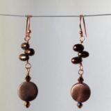 Copper and Pearl Earrings