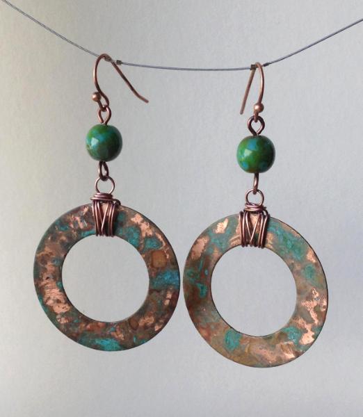 Patinaed Copper Earrings