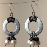 Steel and Gunmetal Pearl Earrings