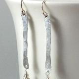 Aluminum and Smoke Crystal Earrings