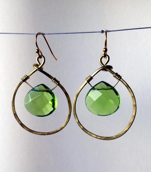 Apple Green Briolette Earrings