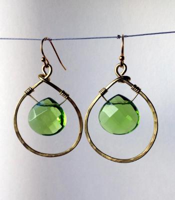 Apple Green Briolette Earrings