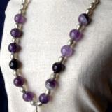 Amethyst Leather Necklace