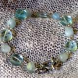 Aquamarine and Glass Links Bracelet