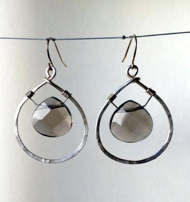 Smoky Quartz Briolette Earrings