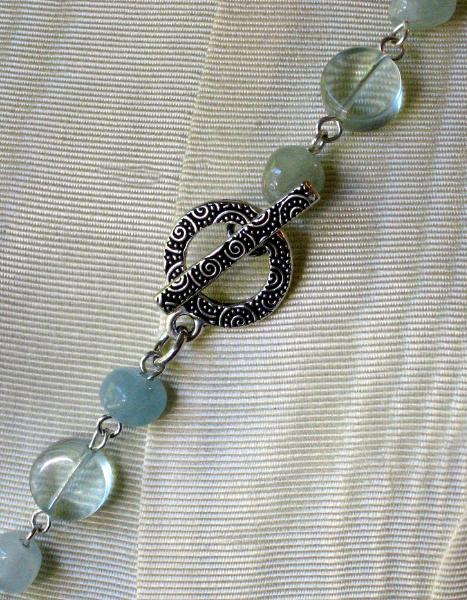 Aquamarine and Glass Links Necklace