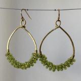 Olivine Green Brass Chandeliers