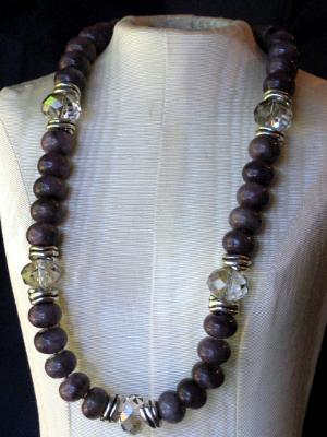 Sugilite and Crystal Necklace