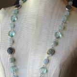 Aquamarine and Glass Links Necklace