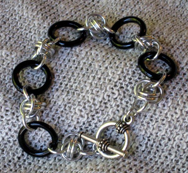 Onyx Rings and Chainmaille Bracelet