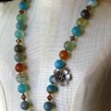 Blue and Brown Agate Necklace