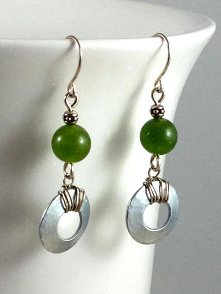 Steel Washer and Aventurine Earrings