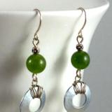 Steel Washer and Aventurine Earrings