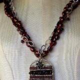 Woven Garnets Necklace