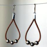 Leather and Silver Earrings