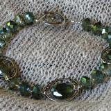 Green Framed Crystals Bracelet